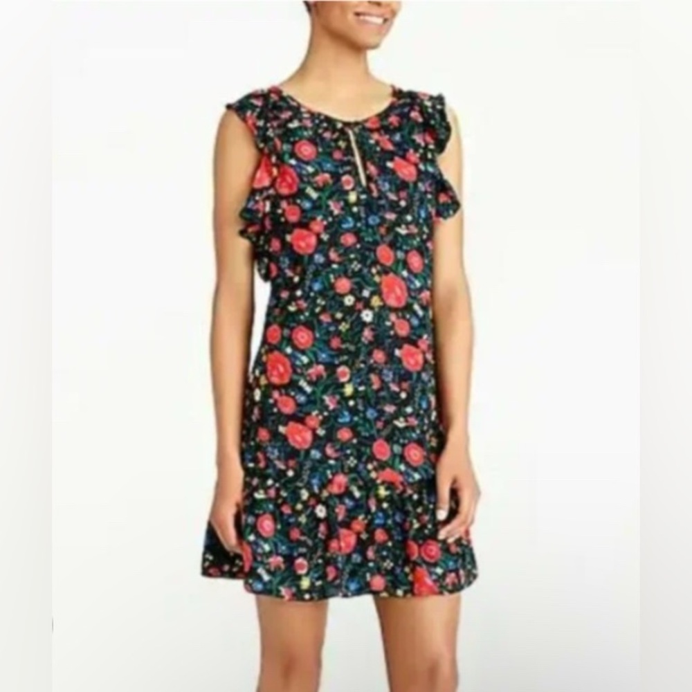 J. Crew Printed Flutter Dress